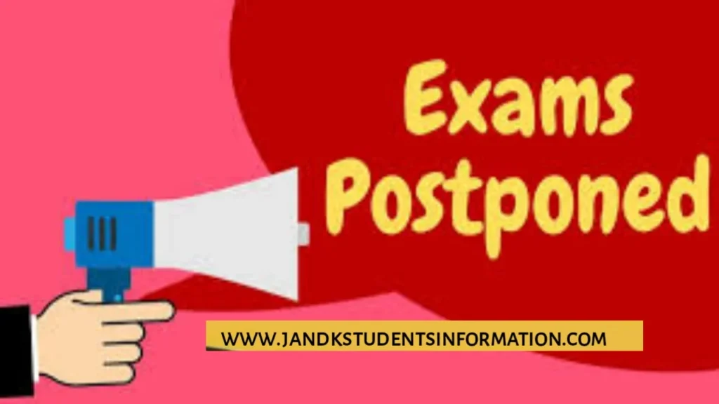 Kashmir University & Cluster University Postponed All Examinations Scheduled For Tomorrow